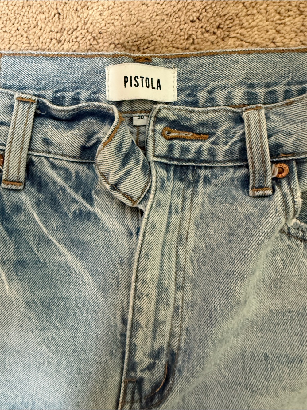 pistola faded light blue men’s slim straight jeans